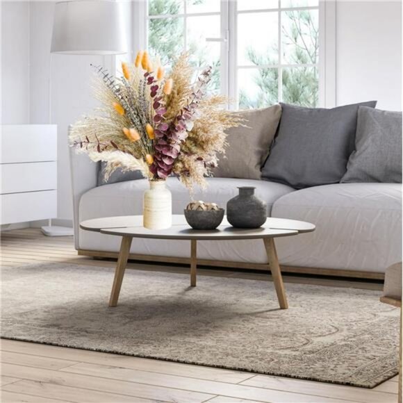 Fall Dried Flower Bouquet with Pampas Grass, Orange Bunny Tails Eucalyptus - Picture 2 of 7